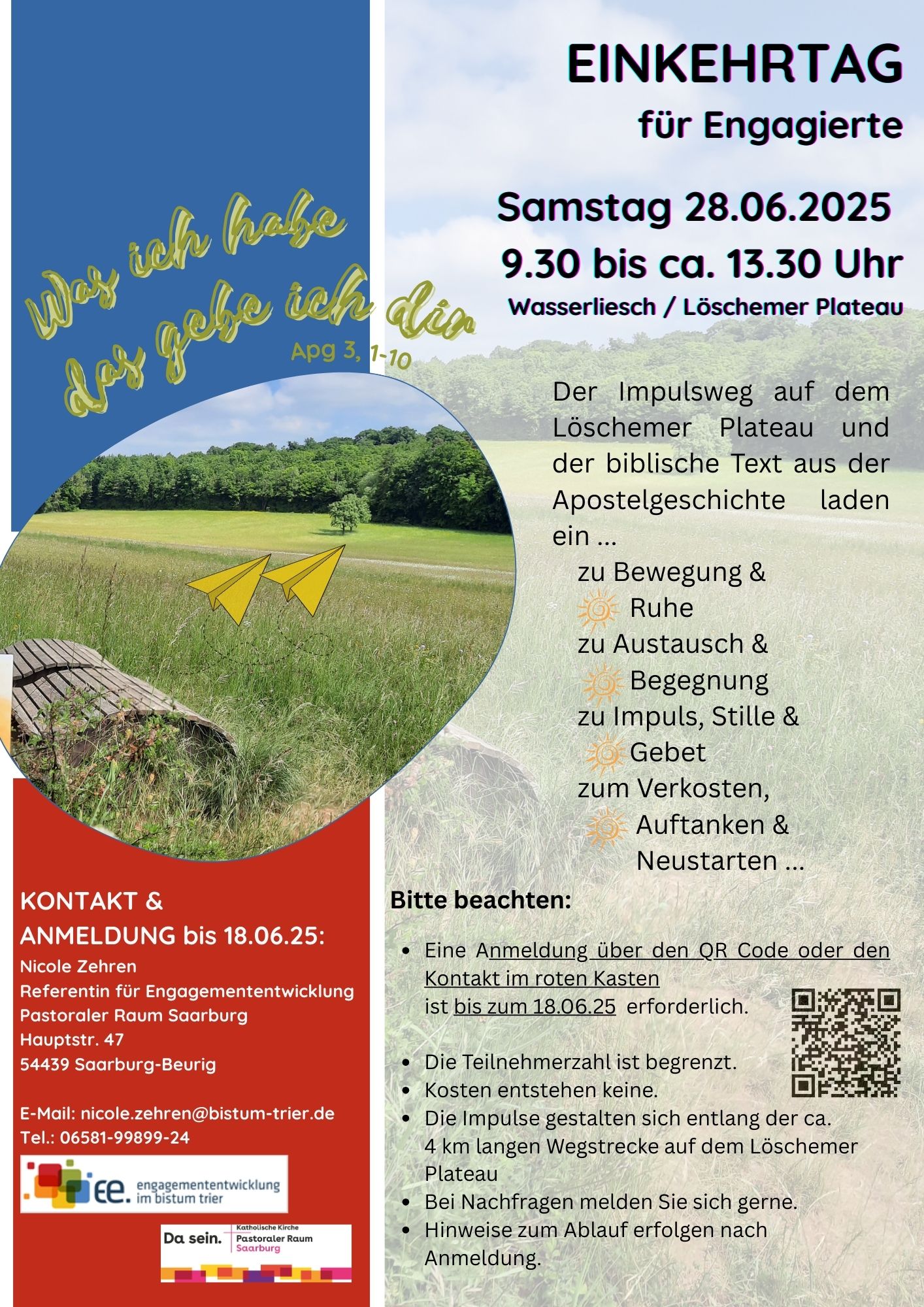 Einkehrtag  für Engagierte Wasserliesch