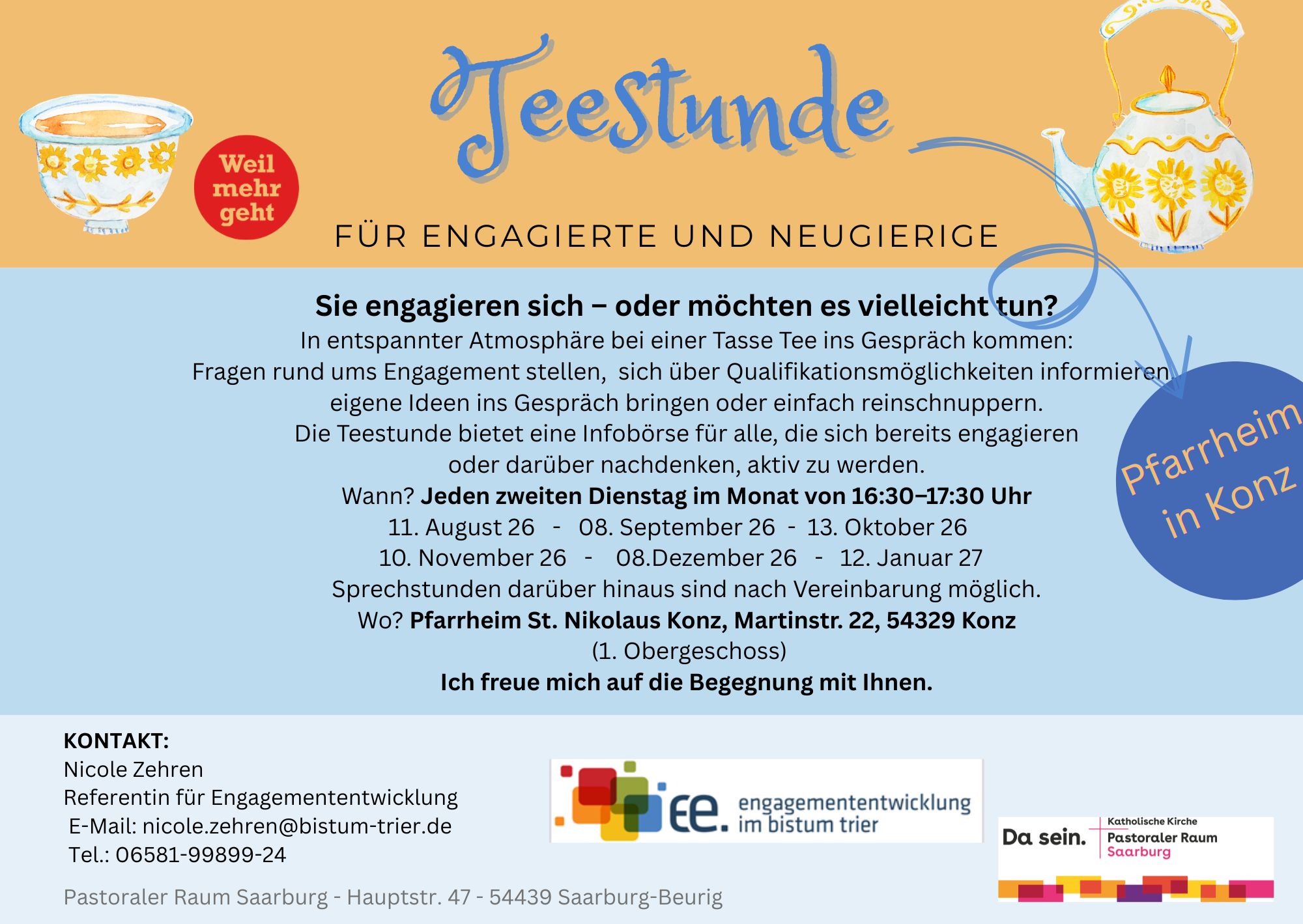 Teestunde Aug 26 bis Jan 27